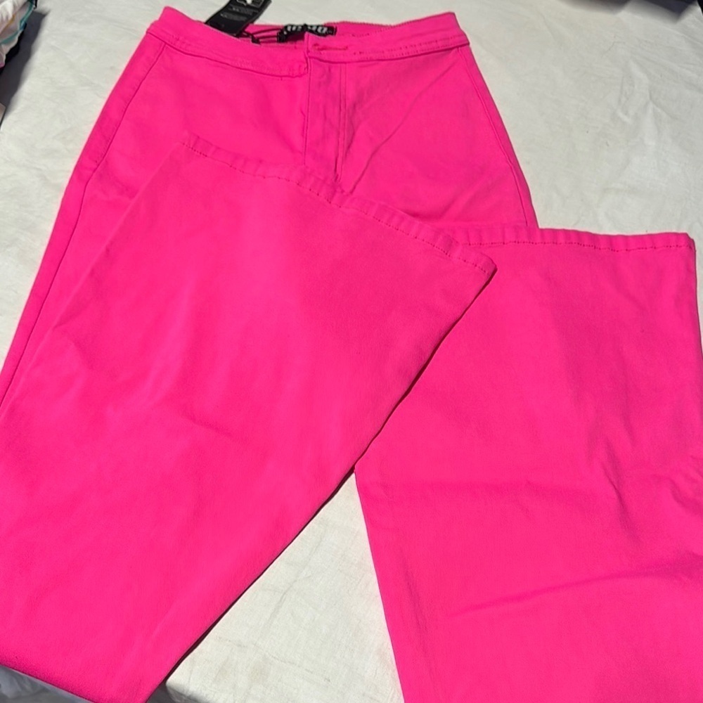 Vibrant Pink Straight Leg Pants